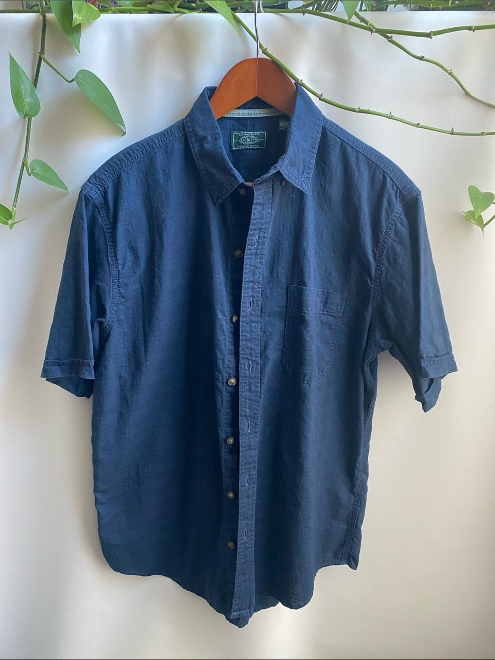 G.H. Bass & Co. Deep Navy Textured Button Shirt